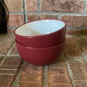 Vtg Pfaltzgraff Harmony Red Soup/ Cereal Bowls Set of 2
